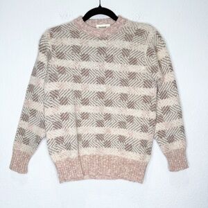 Shetland Vintage Edinburgh Woollen Mill Check Stripe Sweater Scotland Twee